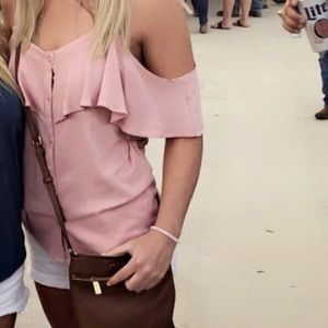 Rose cold shoulder top